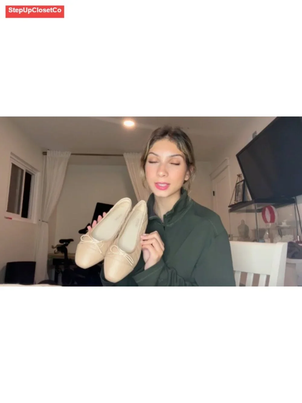 Comfortable Bow Ballet Flats Cap Toe Pull-On Shoes